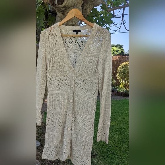 Ivory BCBGMaxAzria Long Cardigan - Picture 2 of 4